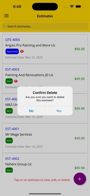 Delete Confirmation Dialog