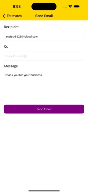 Estimate Email Form