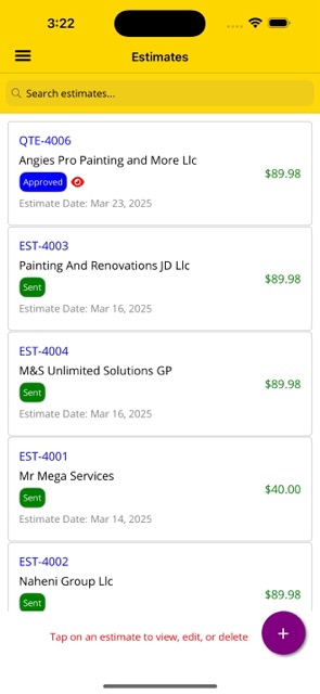 Estimates List