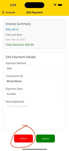 Edit Payment Details