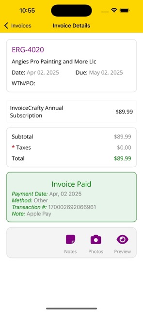 Invoice Details View
