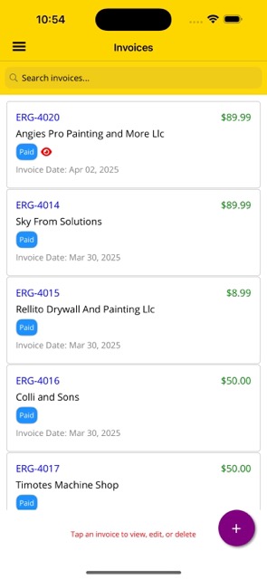Invoices List