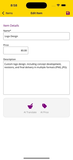 Edit Item Form