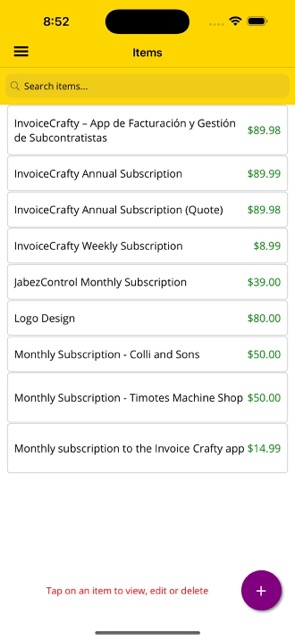 Items List